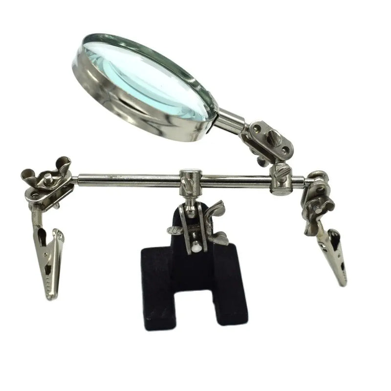 Third Hand Soldering Iron Stand with Magnifying Glass