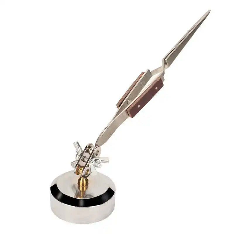 Soldering Fixating Tweezers 360 Rotation Bent/Straight Tip Cross Locking Jewelry