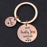 Aunty Belongs To Names Keychain - Stainless Steel Appreciation Gift