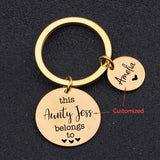 Aunty Belongs To Names Keychain - Stainless Steel Appreciation Gift