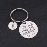 Personalized Daddy Belongs To Keychain Fathers Gift