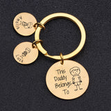Personalized Daddy Belongs To Keychain Fathers Gift