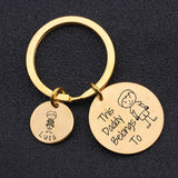 Personalized Daddy Belongs To Keychain Fathers Gift