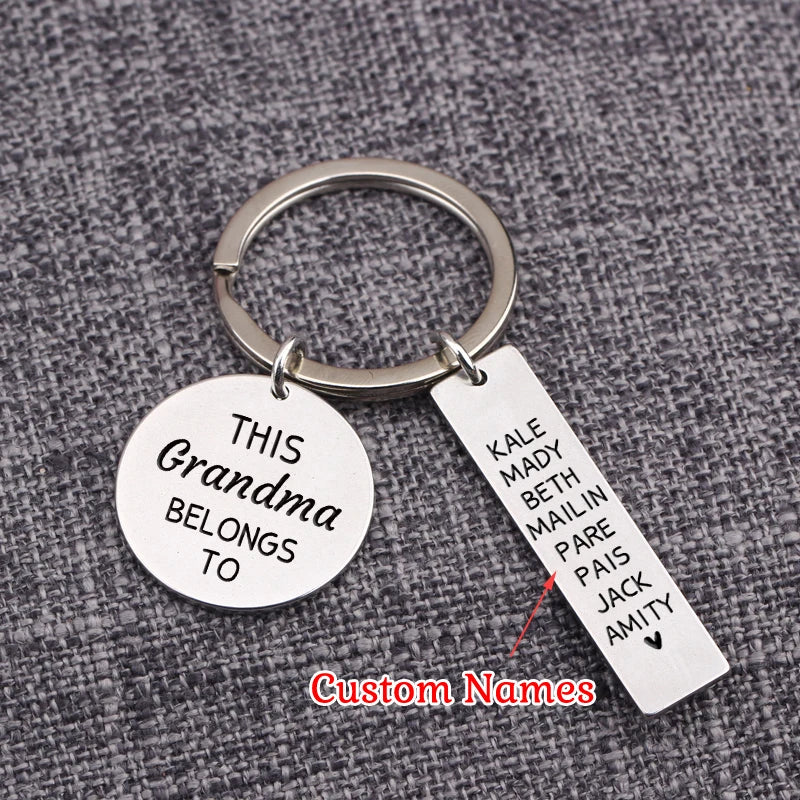 Personalized Keychain Set for Family Gift Names Keyring