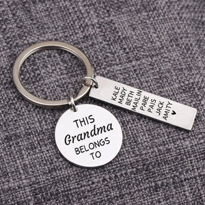 Personalized Keychain Set for Family Gift Names Keyring