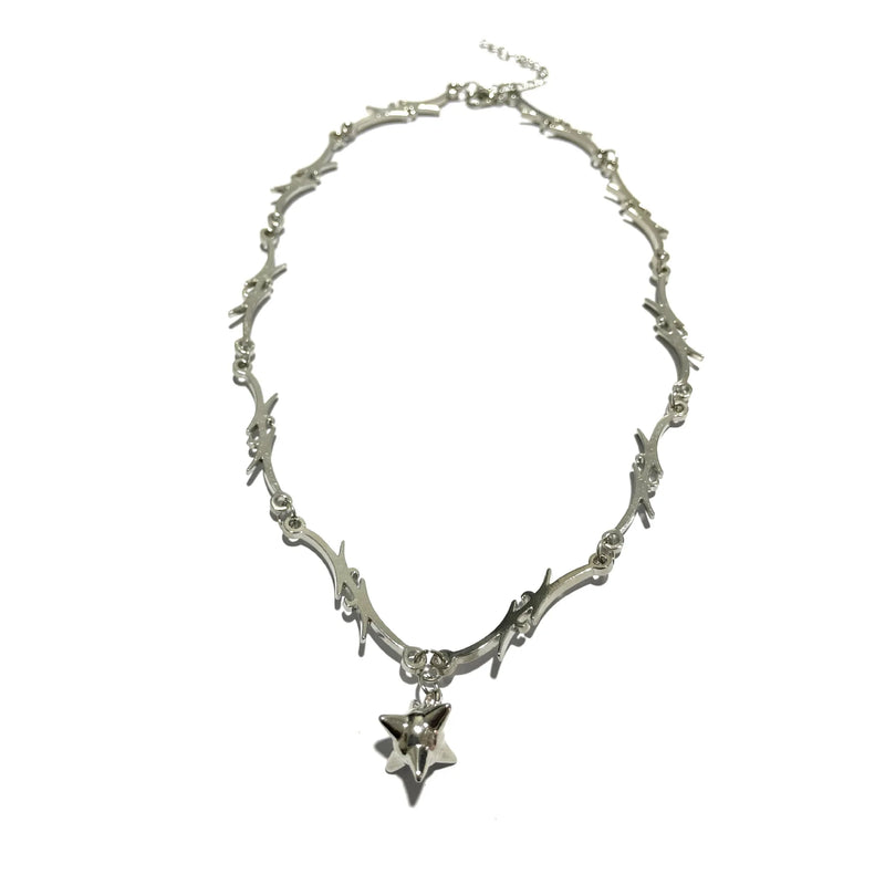 Thorns Stainless Steel Chain Choker Necklace Gothic Punk Style Charms Jewelry