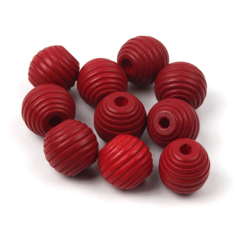 Beehive Round Wooden Beads Jewelry Making DIY Crafts Toys 12/18mm Mixed Spacer