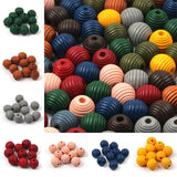 Beehive Round Wooden Beads Jewelry Making DIY Crafts Toys 12/18mm Mixed Spacer