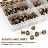 Threaded Inserts Nuts Assortment Kit, 165 PCS