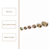 Threaded Inserts Nuts Assortment Kit, 165 PCS