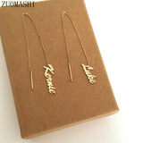 Personalized Name Threader Earrings for Women