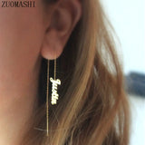 Personalized Name Threader Earrings for Women