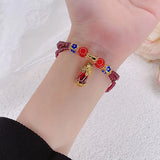 Three Circles Garnet Bracelet Lucky Pixiu Natural Stone Bracelets Women Jewelry