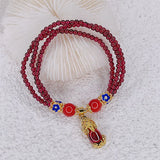 Three Circles Garnet Bracelet Lucky Pixiu Natural Stone Bracelets Women Jewelry