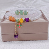 Three Circles Lychee Frozen Agate Bracelet for Women Girls