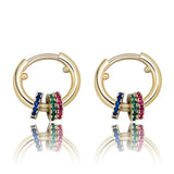 3 Circles CZ Earrings Personality Hip-Hop Jewelry