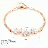 Clear Rose Bracelet with Austrian Crystals Handchain for Women