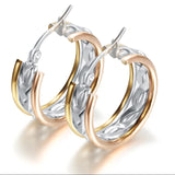 Stainless Titanium Steel Wings Crystal Hoop Earrings for Wedding
