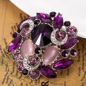 Three Women Flower Scarf Pins Rhinestone Wedding Brooches