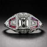 2.5ct Square CZ Band Eternity Wedding Ring 925 Silver Women's Jewelry