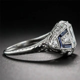 2.5ct Square CZ Band Eternity Wedding Ring 925 Silver Women's Jewelry