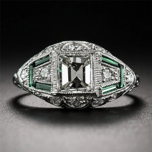 2.5ct Square CZ Band Eternity Wedding Ring 925 Silver Women's Jewelry