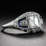 2.5ct Square CZ Band Eternity Wedding Ring 925 Silver Women's Jewelry