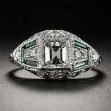 2.5ct Square CZ Band Eternity Wedding Ring 925 Silver Women's Jewelry