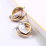 Three Colors Three Layers Titanium Earrings Gift