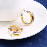 Three Colors Three Layers Titanium Earrings Gift