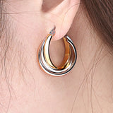 Three Colors Three Layers Titanium Earrings Gift