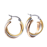 Three Colors Three Layers Titanium Earrings Gift
