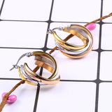 Three Colors Three Layers Titanium Earrings Gift