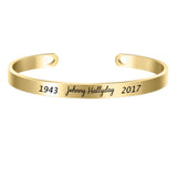 Personalized 6MM Johnny Hallyday Memorial Bangle