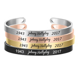 Personalized 6MM Johnny Hallyday Memorial Bangle