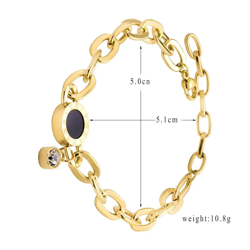 Crystal Silver Bangles Roman Style 3 Colors Female Bracelets