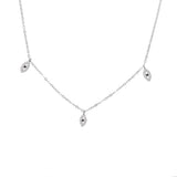 925 Silver Teardrop Necklace Charm Choker Women Gift Jewelry