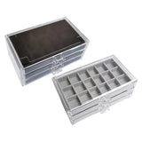 Three-Drawer Flannel Jewelry Storage Box for Women