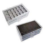 Three-Drawer Flannel Jewelry Storage Box for Women