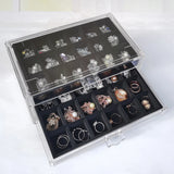 Three-Drawer Flannel Jewelry Storage Box for Women