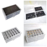 Three-Drawer Flannel Jewelry Storage Box for Women