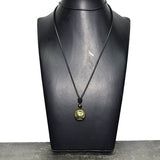 Green Dragon Agate DZI Pendant Necklace 18mm Beads