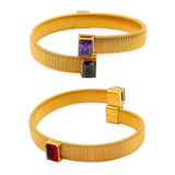 3 Gem CZ Wide Bracelet Bangle Women Gift YS504
