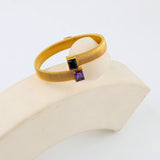 3 Gem CZ Wide Bracelet Bangle Women Gift YS504