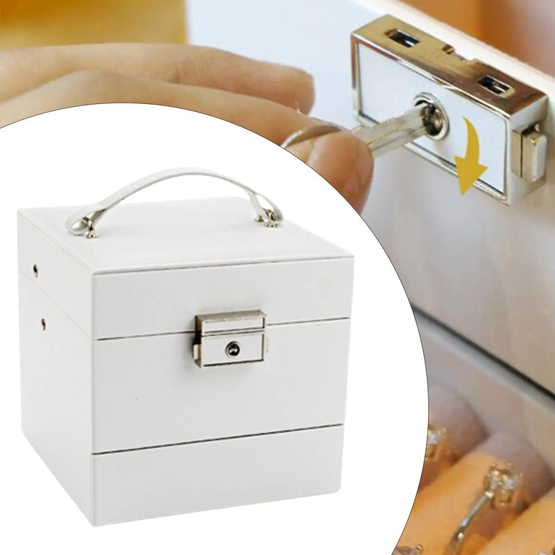 Three Layer Jewelry Box Organizer Travel Case for Women Girls Rings Showcase