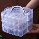 Three-Layer Jewellery Storage Box Earrings Rings Necklace Large Space