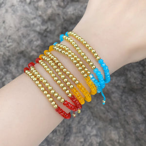 Stackable Beaded Bracelets for Women Candy Glass Beads Adjustable Bracelets
