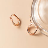 Minimalist 925 Silver Twist Hoop Earrings for Women