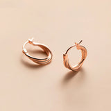 Minimalist 925 Silver Twist Hoop Earrings for Women