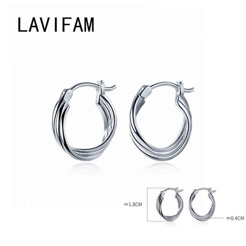 Minimalist 925 Silver Twist Hoop Earrings for Women
